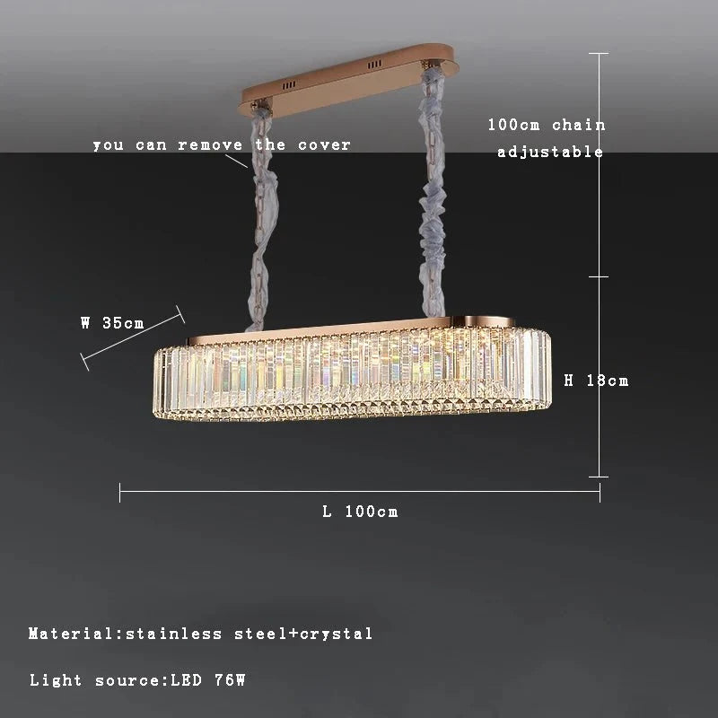 Gio crystal dining chandelier shown in a compact size over a round table