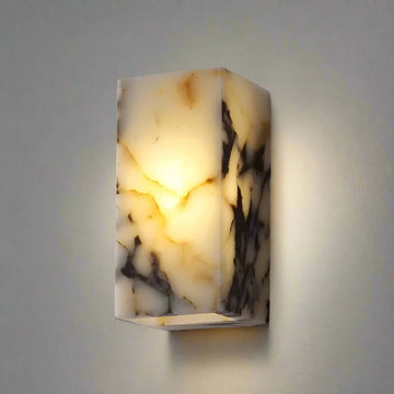 Arden marble and steel wall light full view