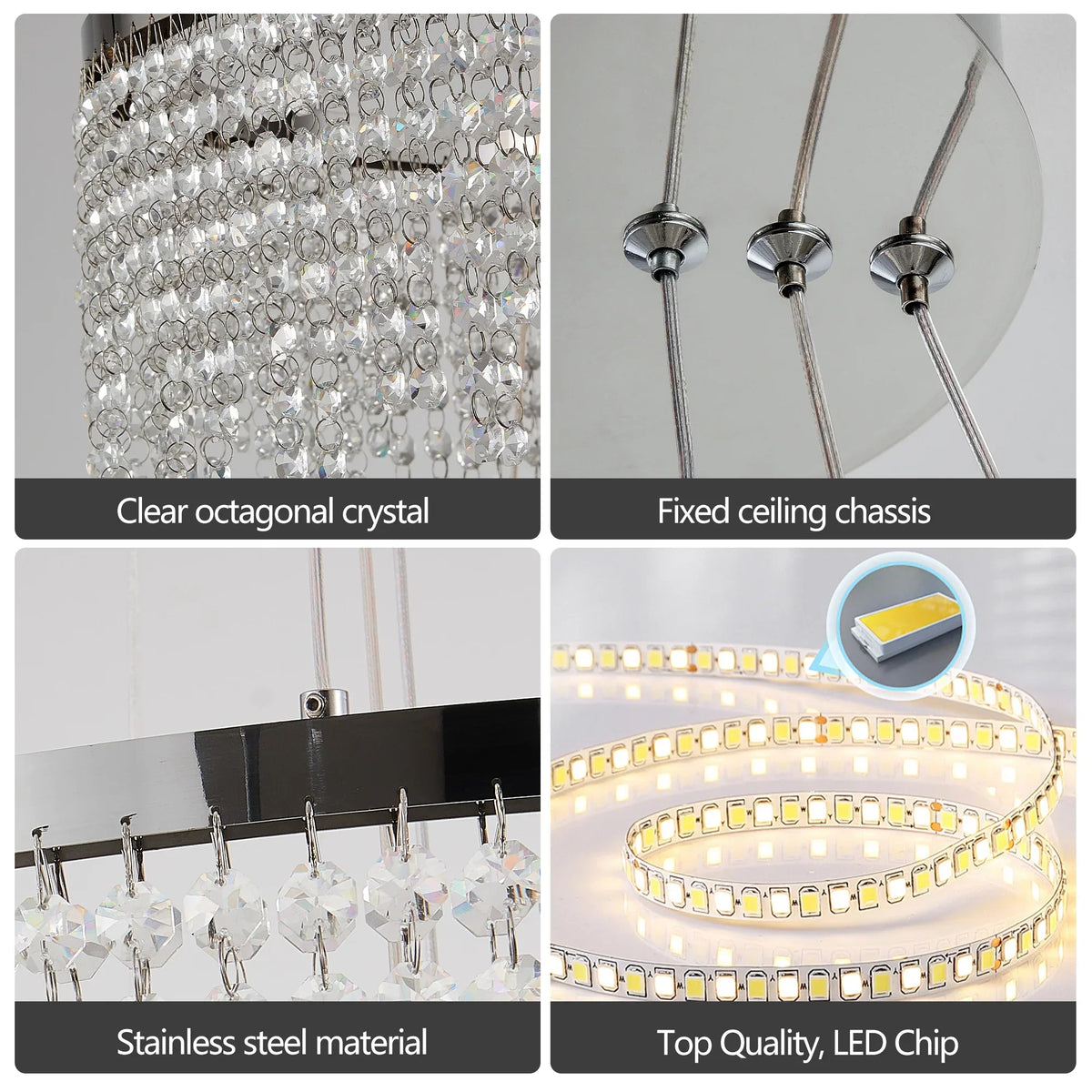 Alleri crystal foyer chandelier full view