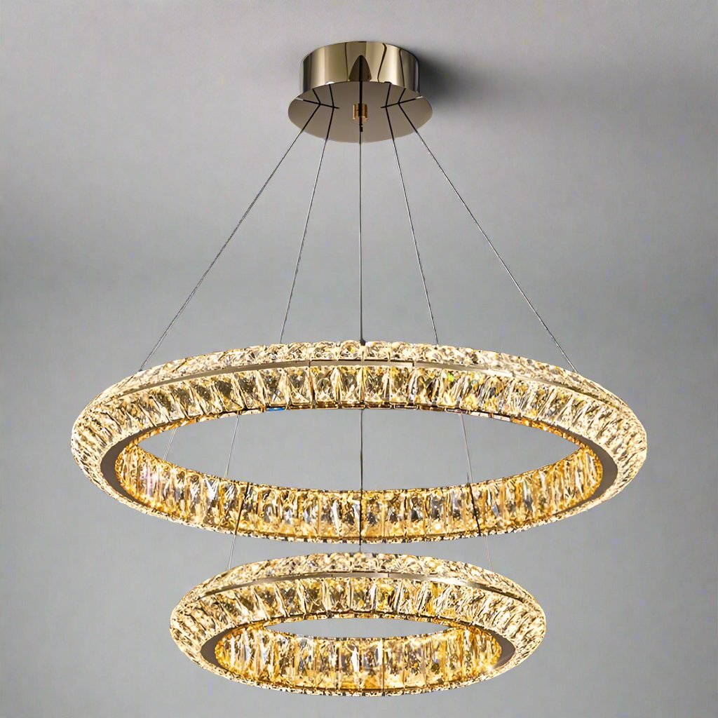 buyBacci 2-Tier Crystal Ring Chandelier - Morsale