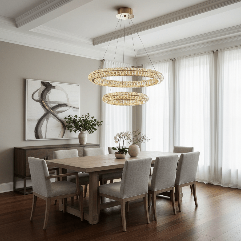 buyBacci 2-Tier Crystal Ring Chandelier - Morsale