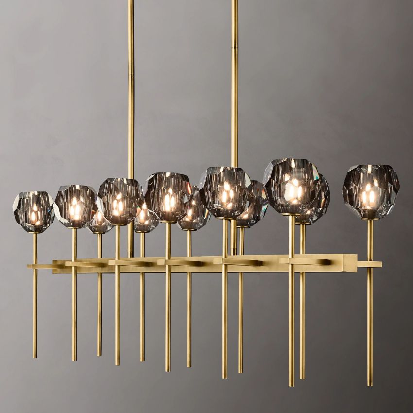 Boule De Radiant Crystal Double Linear Chandelier 60"