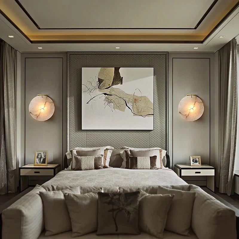 Auralis marble wall sconce full view