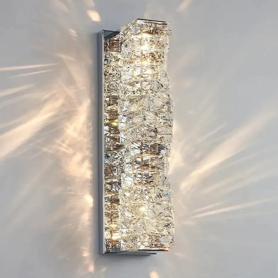 Bacci brass and crystal wall sconce full view