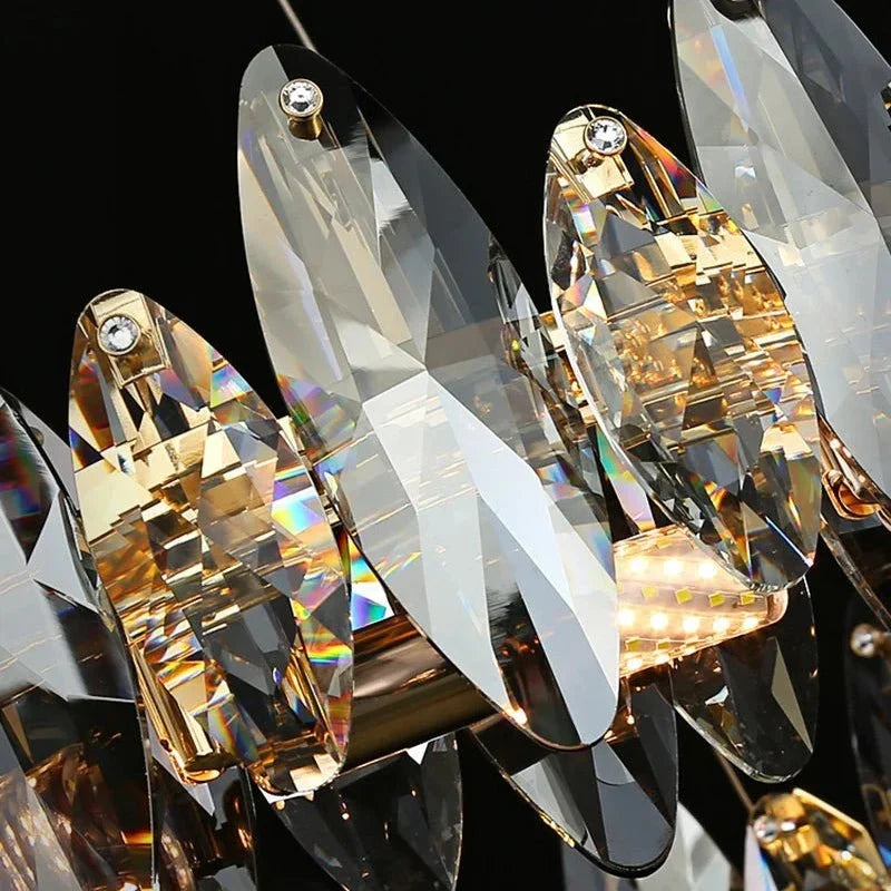 Lazzo crystal chandelier full fixture on white background