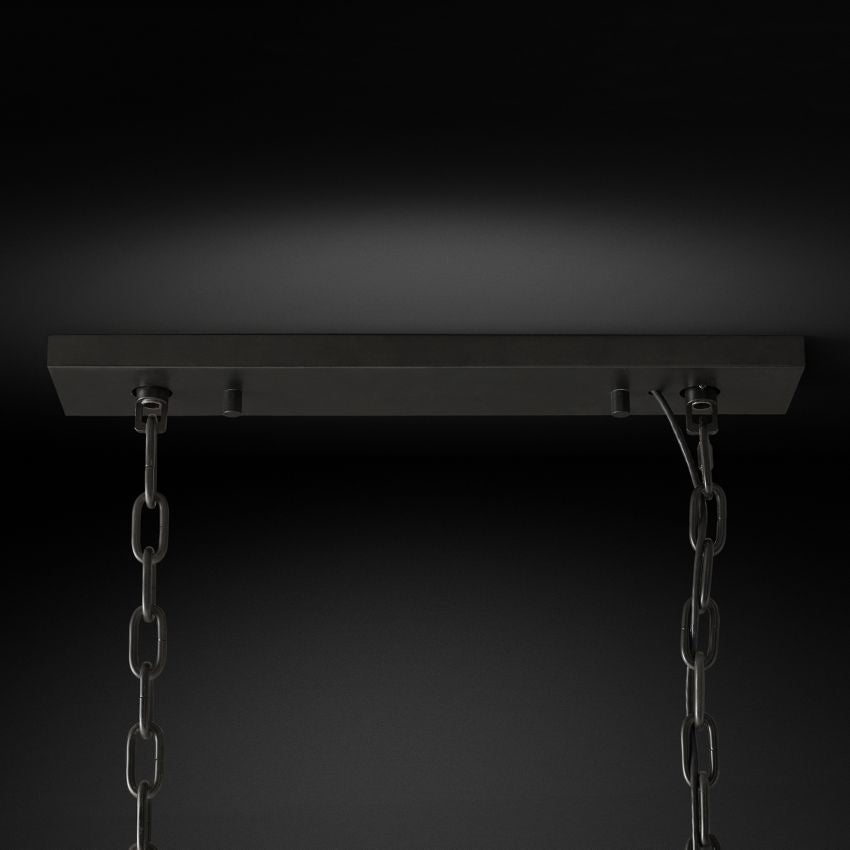 Odeon Deco Prism Rectangular Tiered Chandelier 49"