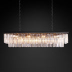 Odeon Deco Prism Rectangular Tiered Chandelier 59"