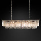 Odeon Deco Prism Rectangular Tiered Chandelier 59"