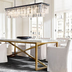 Odeon Deco Prism Rectangular Tiered Chandelier 72"