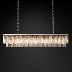 Odeon Deco Prism Rectangular Tiered Chandelier 72"