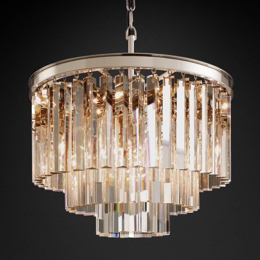 Odeon Deco Prism Round Chandelier 20"