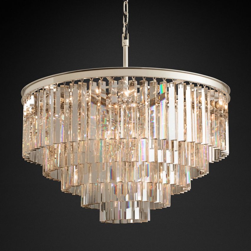 Odeon Deco Prism Round Chandelier 32"