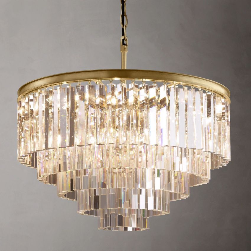 Odeon Deco Prism Round Chandelier 32"