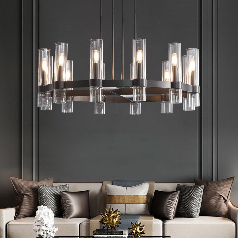 Ravelle Clear Glass Round Chandelier 48"