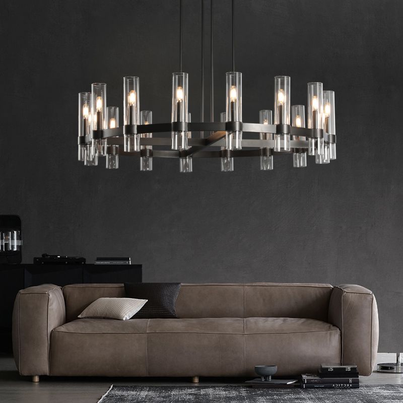 Ravelle Clear Glass Round Chandelier 48"