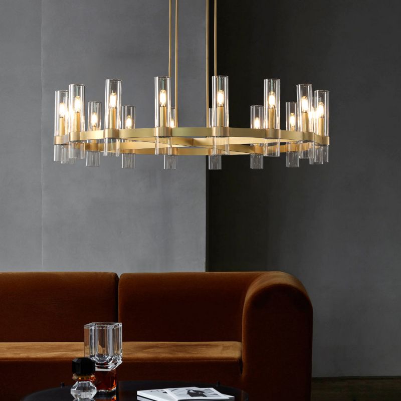 Ravelle Clear Glass Round Chandelier 48"