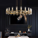 Ravelle Clear Glass Round Chandelier 60"