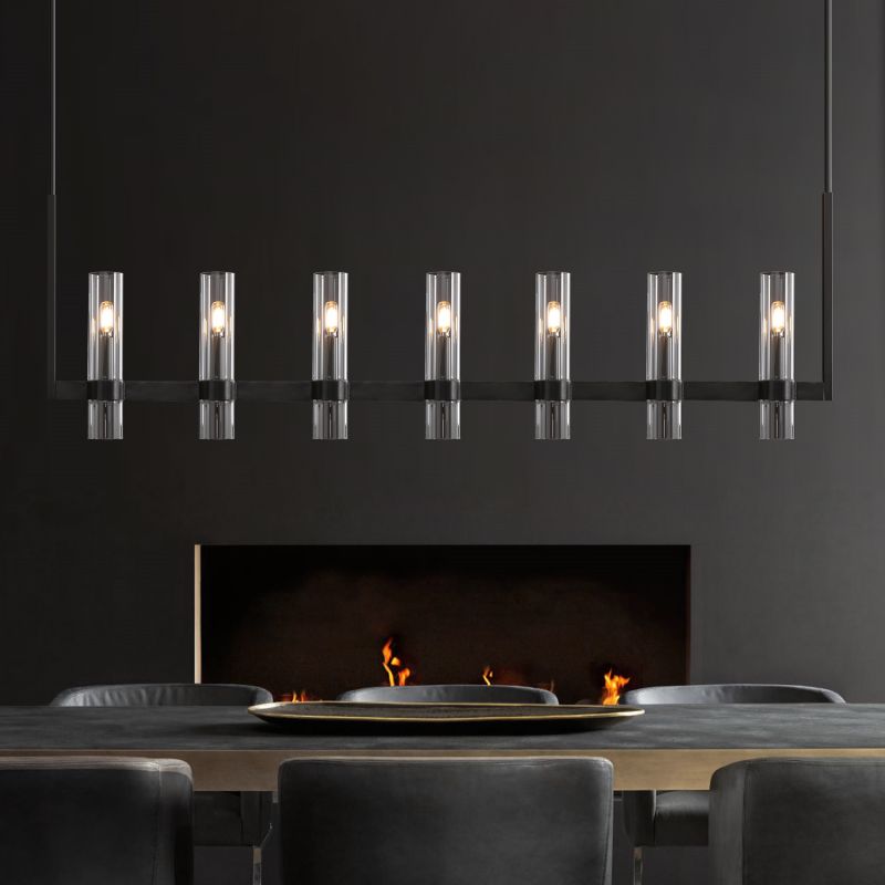 Ravelle Clear Glass Linear Chandelier 59"