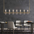 Ravelle Clear Glass Linear Chandelier 59"