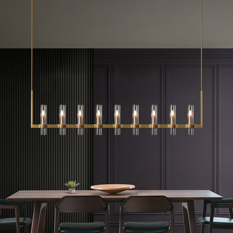 Ravelle Clear Glass Linear Chandelier 73"