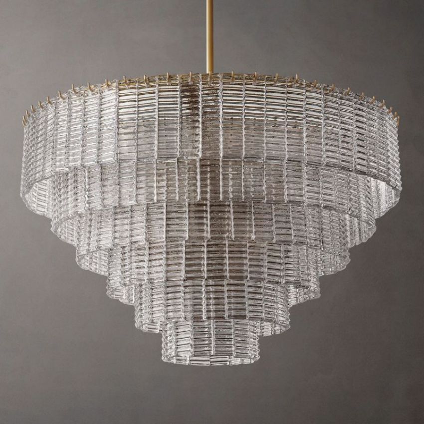 Sirene Draped Glass Round Chandelier 41"
