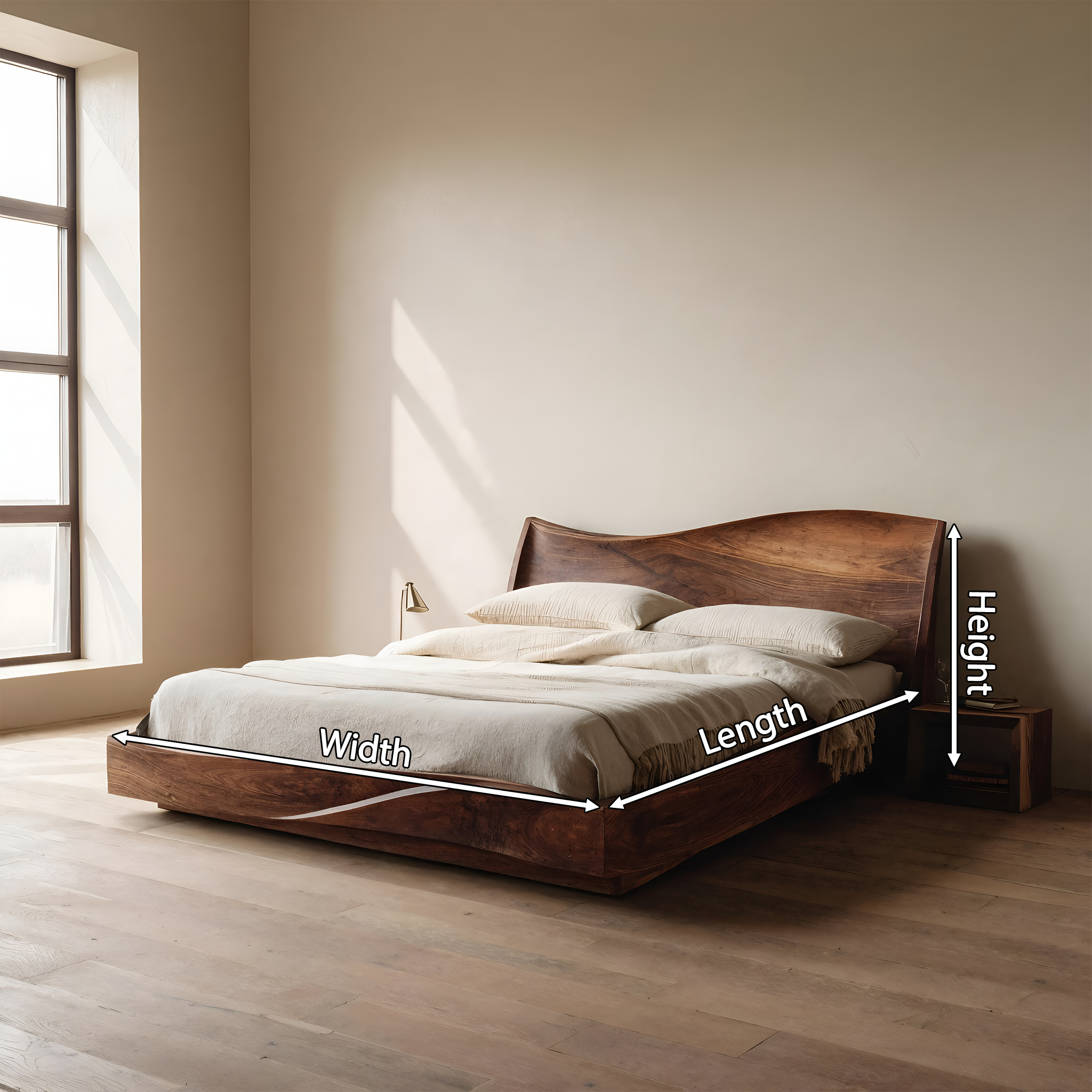 Modern Handcrafted Bed Frame For Bedroom Interiors