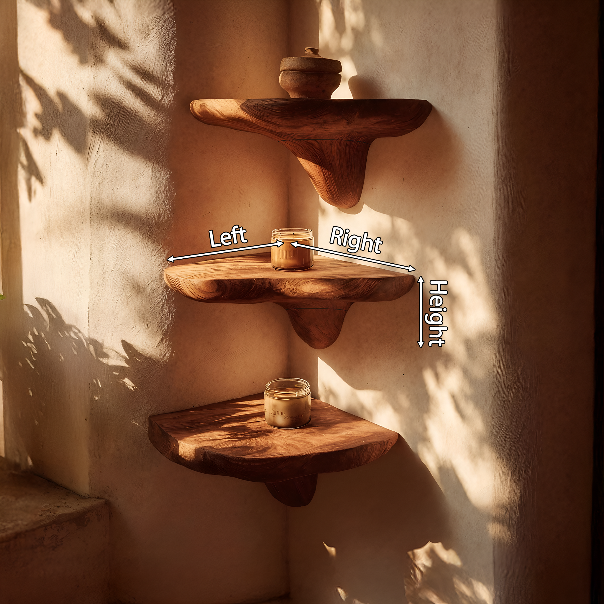 Modern Solid Wood Mushroom Shelf For Living Room Interior Design