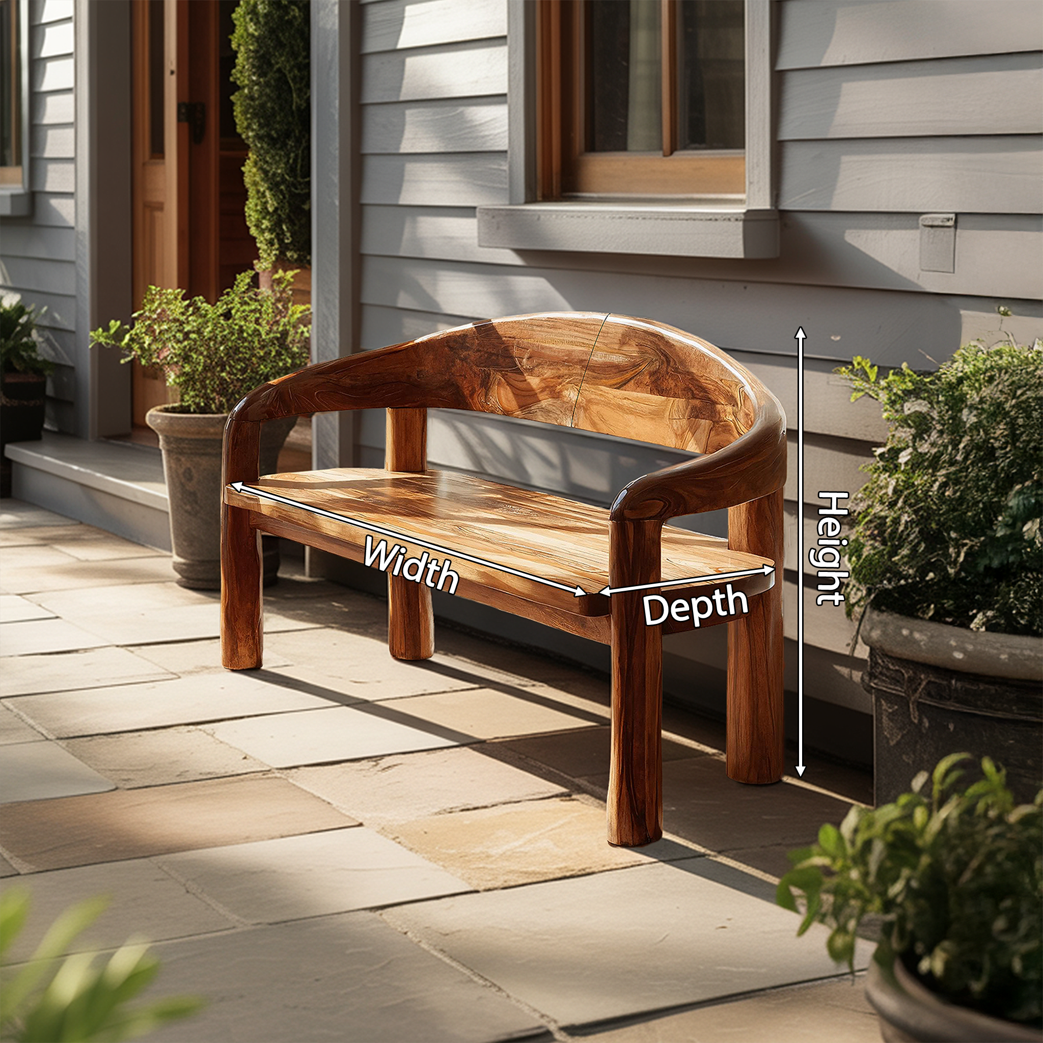 Solid Wood Live Edge Entryway Bench For Modern Interiors