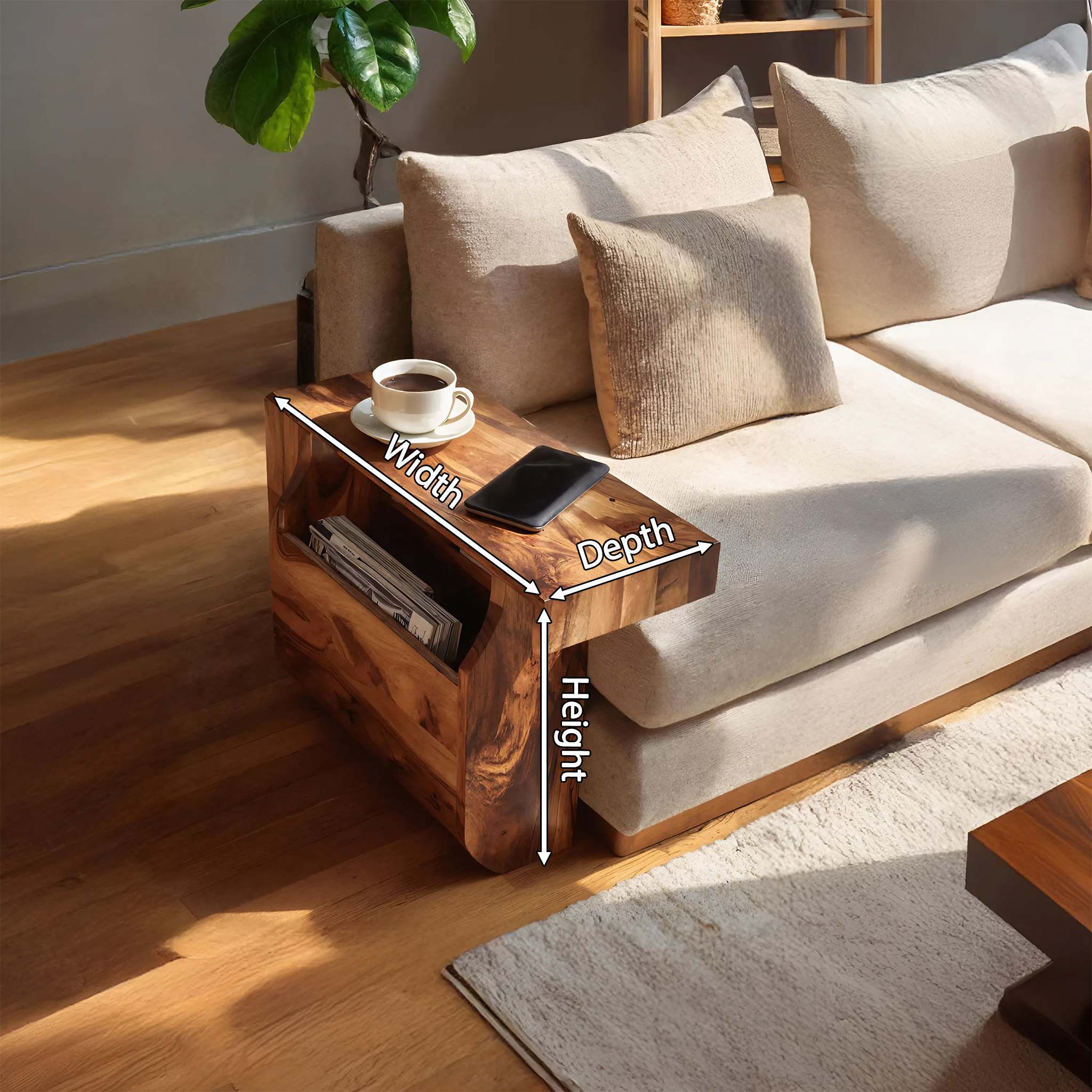 Farmhouse Solid Wood Armrest For Living Room Design