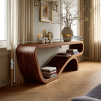 Handcrafted Solid Wood Console Table Organic Design For Bedroom Decor
