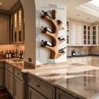Luxury Wine Bottle Holder Wall Sculpture For Kitchen And Living Room