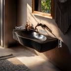 Modern Wooden Live Edge Wood Basin For Contemporary Vanity Decor