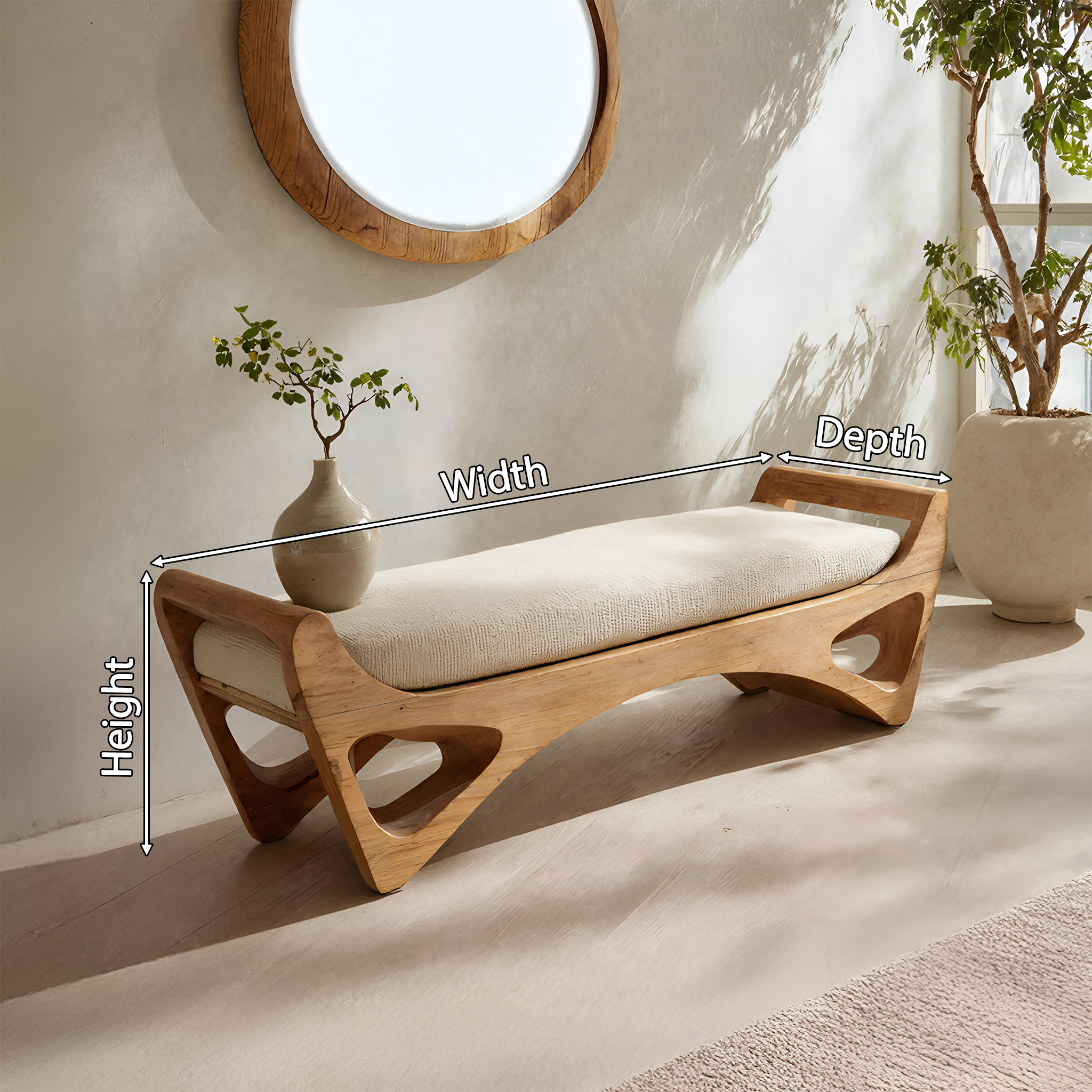 Handcrafted Bedroom Bench For Functional Furniture Styling