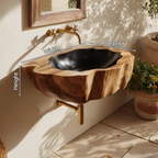 Handcrafted Wall Mounted Wooden Bathroom Sink For Custom Bathroom Decor