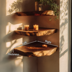 Modern Handcrafted Solid Wood Corner Shelf For Furniture Decor And Living Room