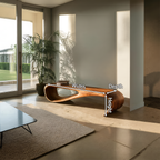 Minimalist Bench Curved Design For Modern Hallway Seating