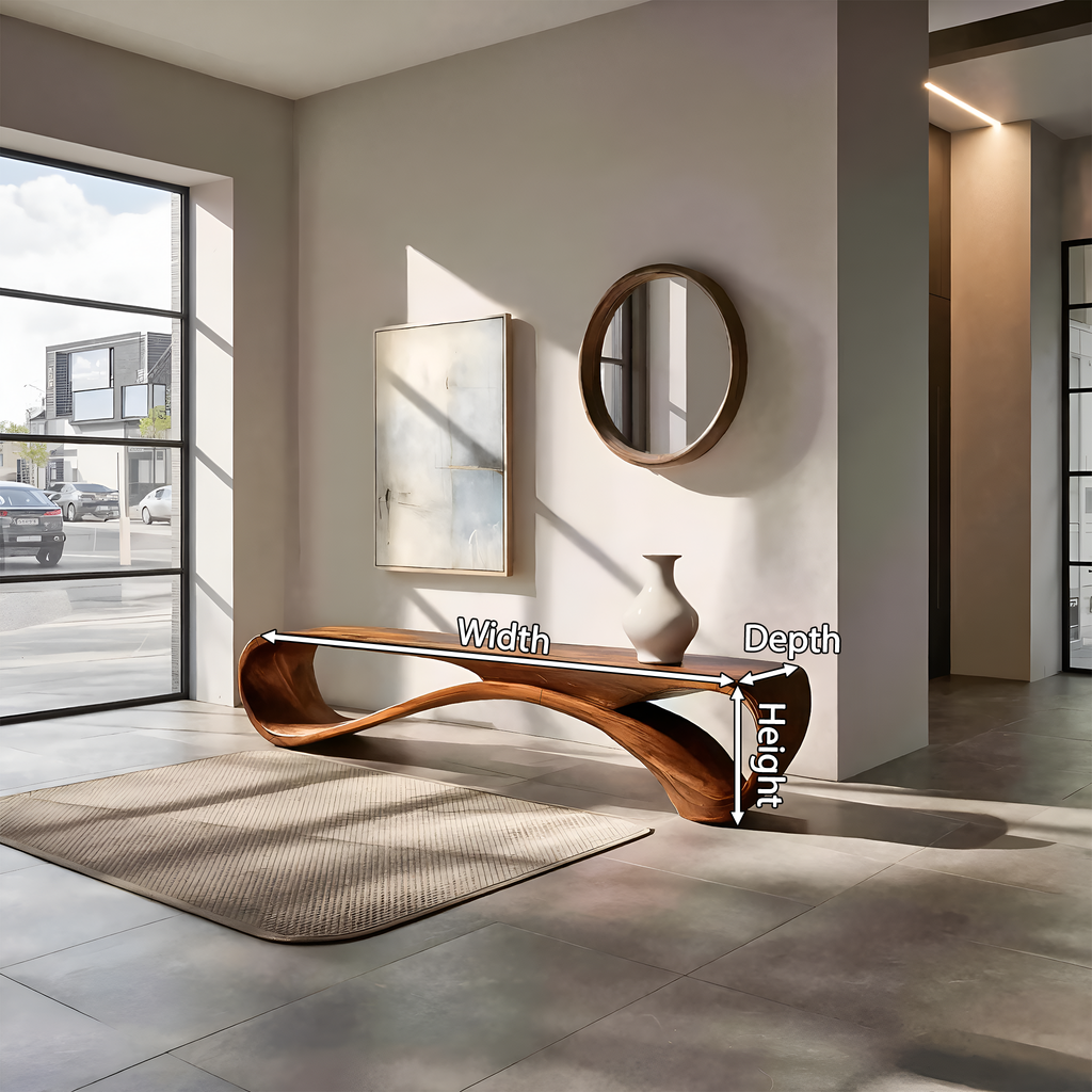 Modern Curved Bench Sculpture For Hallway Furniture