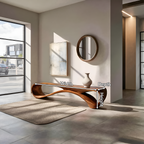 Modern Curved Bench Sculpture For Hallway Furniture