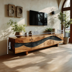 Modern Natural Wood TV Stand For Living Room