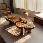 Farmhouse Wooden Live Edge Table For Living Room Decor