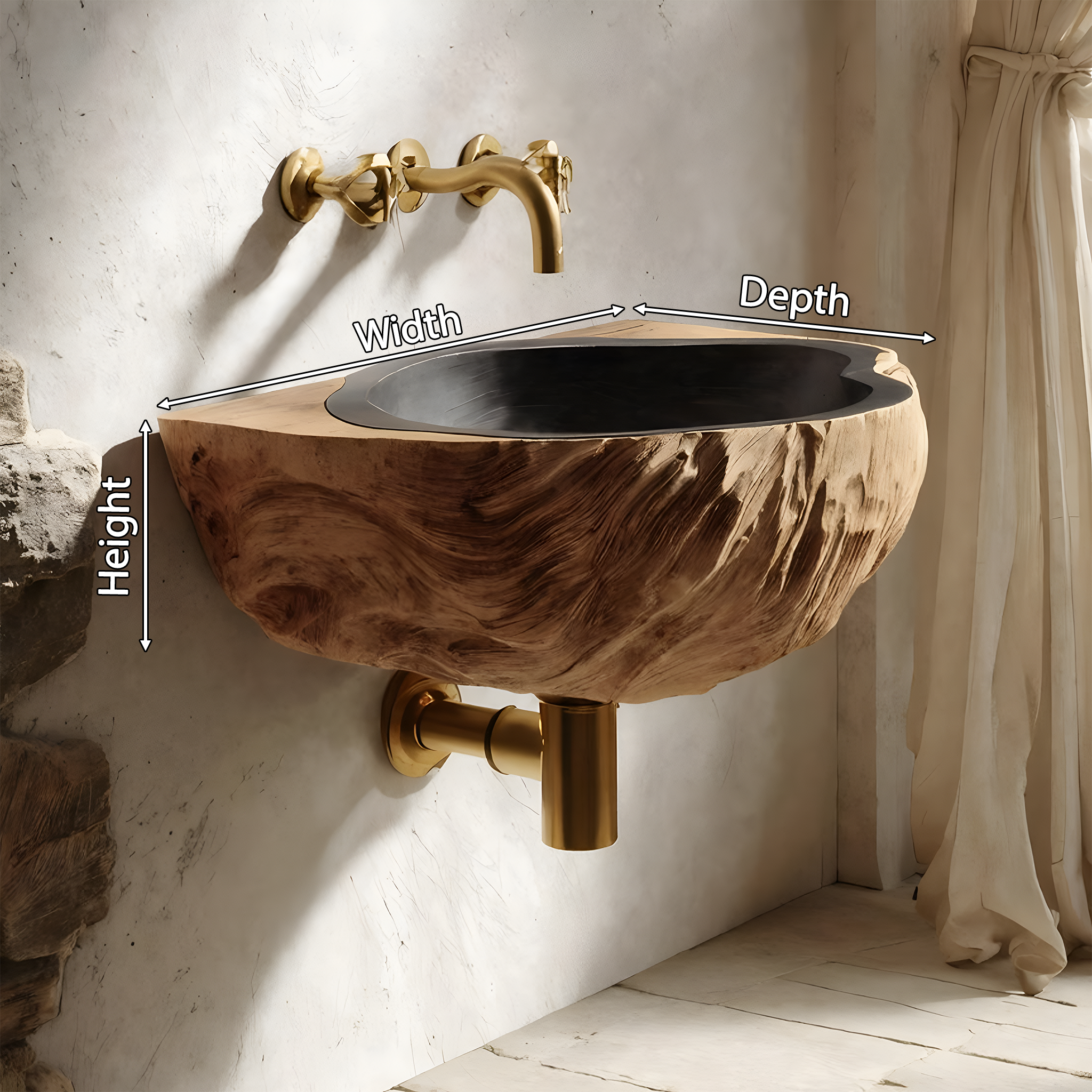 Mid Century Wooden Vanity Sink For Bathroom Furniture Design