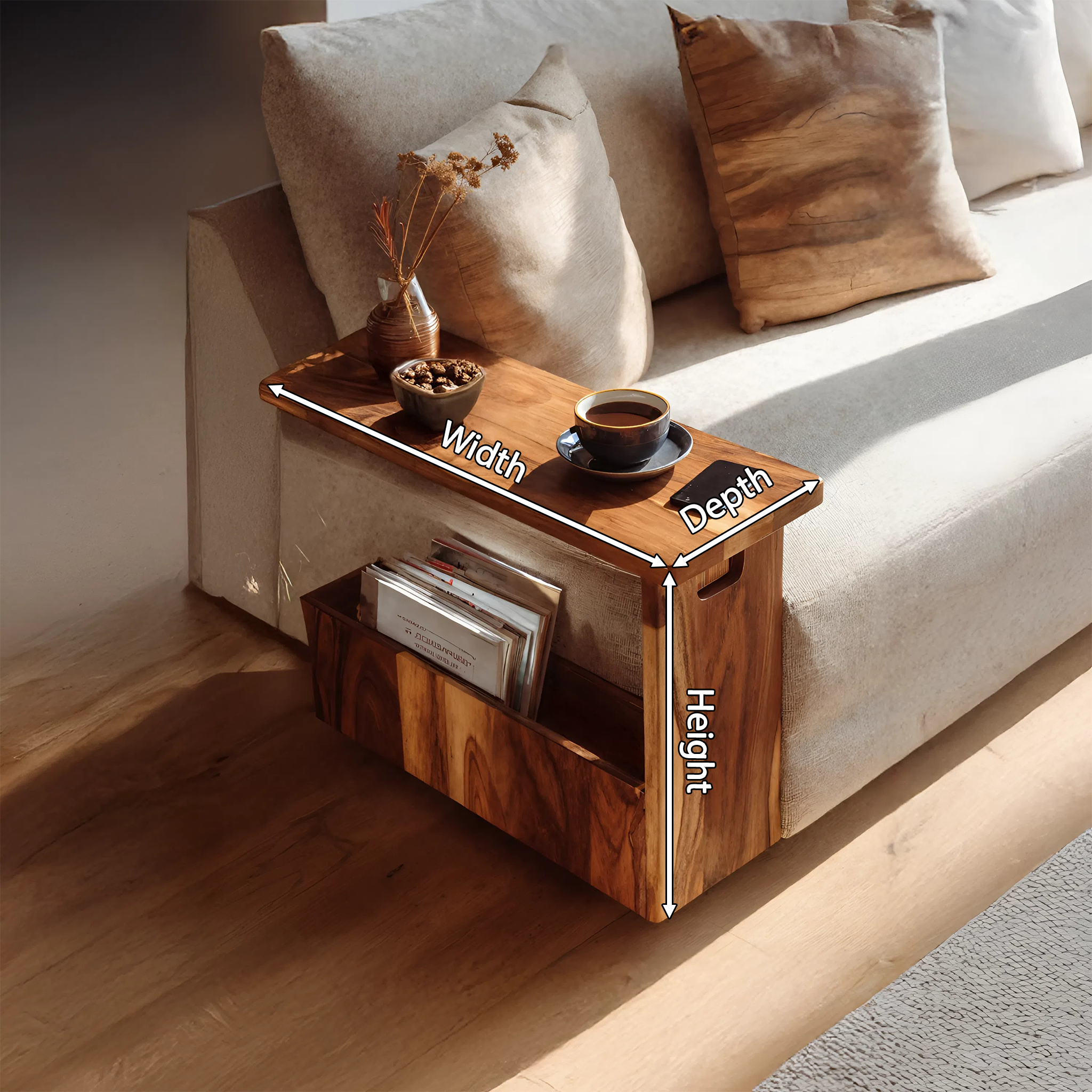 Handcrafted Solid Wood Armrest For Furniture Accent