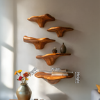 Mid Century Solid Wood Mushroom Shelf For Bedroom Wall Storage Decor