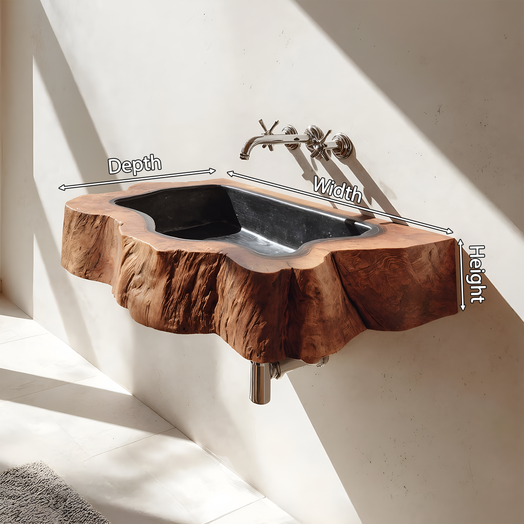 Farmhouse Wall Mounted Wooden Bathroom Sink For Bathroom Furniture Style