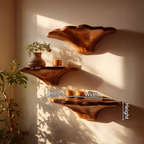 Farmhouse Wooden Mushroom Shelf For Natural Bedroom Decor Style