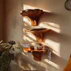 Farmhouse Solid Wood Mushroom Shelf For Entryway And Bedroom Decor