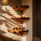 Handcrafted Wooden Mushroom Shelf For Entryway And Furniture Decor