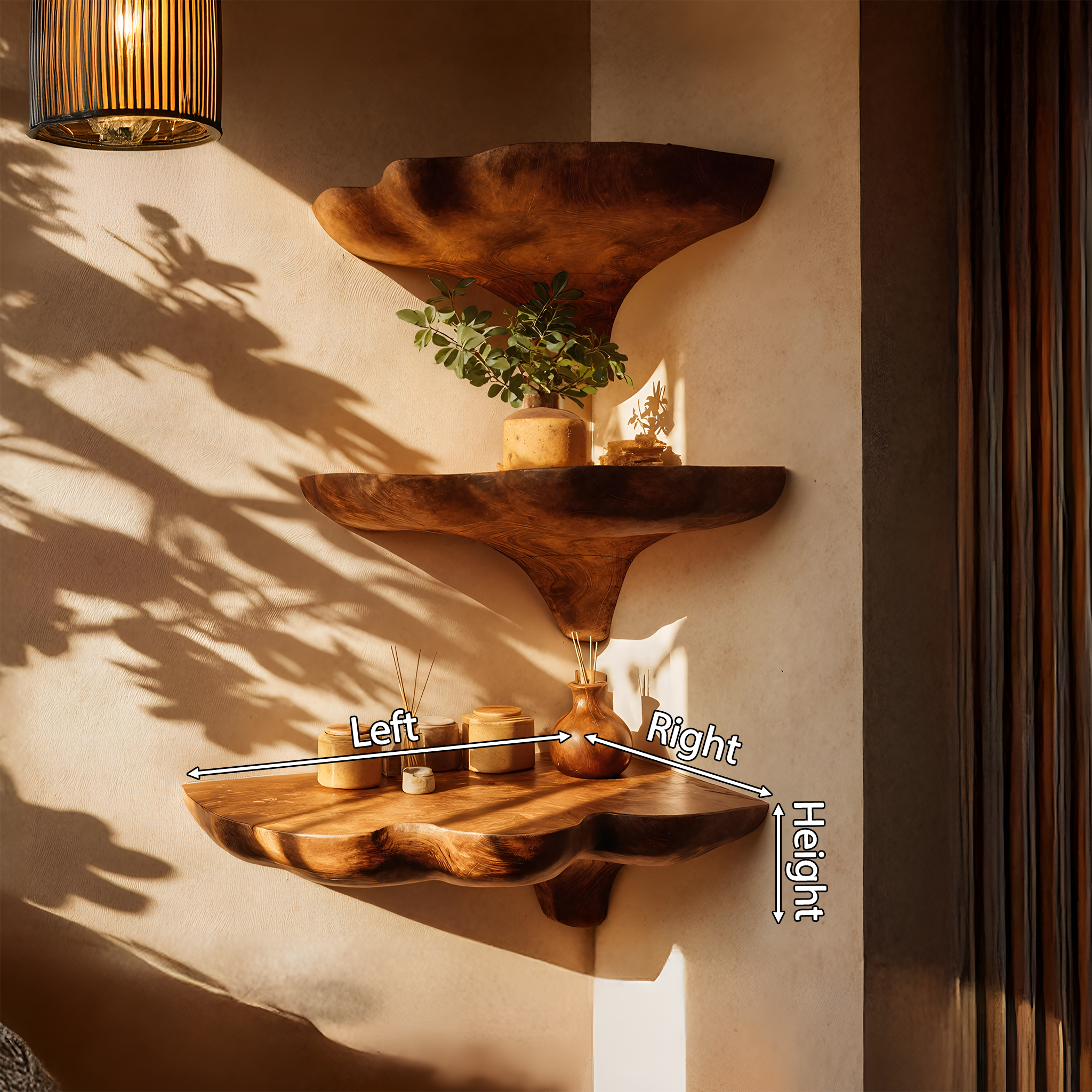 Handcrafted Wooden Mushroom Shelf For Entryway And Furniture Decor
