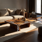 Modern Abstract Wooden Coffee Table For Entryway Decor