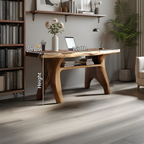 Mid Century Solid Wood Desk For Living Room And Studio